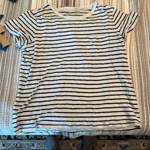 White and black striped t shirt